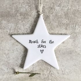 Reach For The Stars - Small Hanging Porcelain Star 